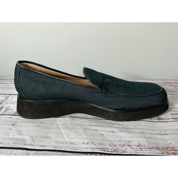 Salvatore Ferragamo Sport Women's Blue Denim Flats Loafer Canvas Size 7.5 - Picture 4 of 10
